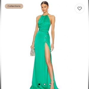 SAU LEE Porter Dress in Jade Green